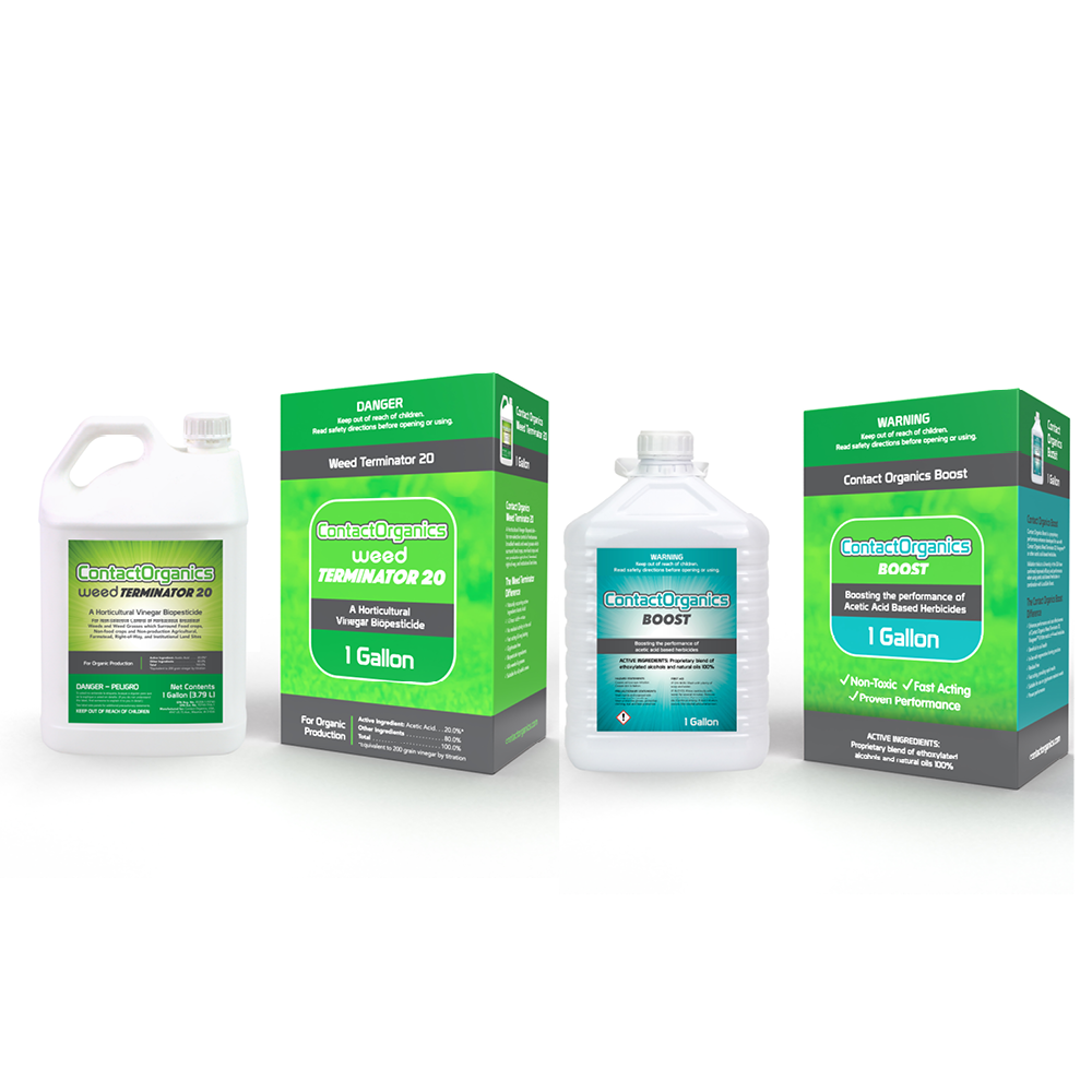 1 Gallon Pack of Contact Organics Weed Terminator & Boost